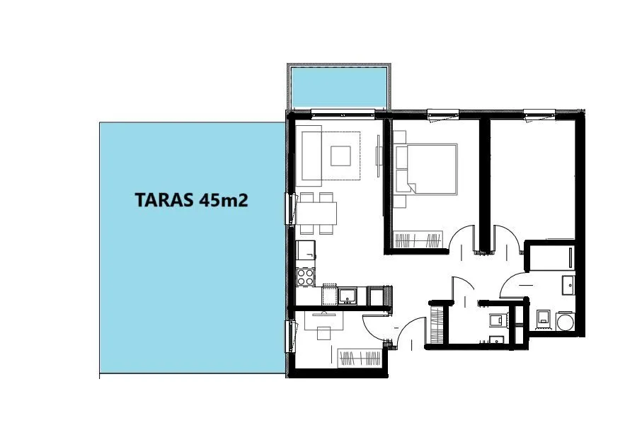 4-pok + TARAS 45m2 + balkon Garaż/Winda 12min METR