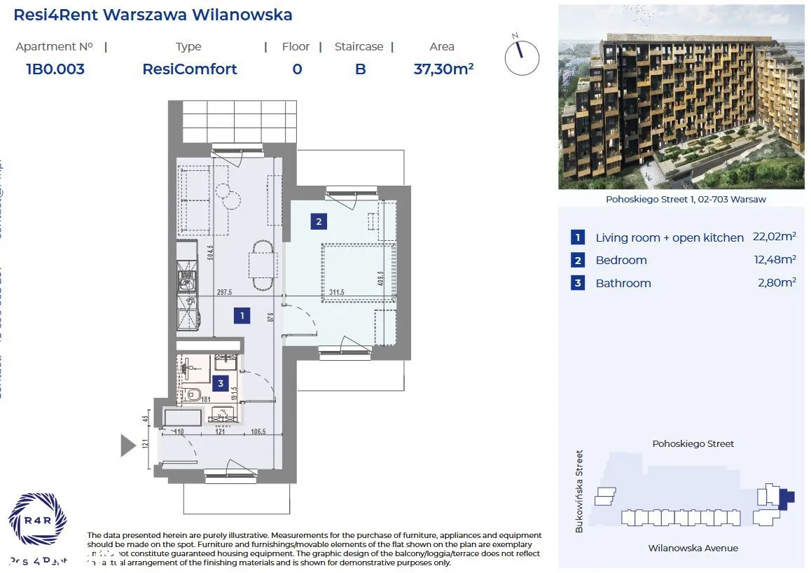 2 Pokoje nowe METRO WILANOWSKA parter