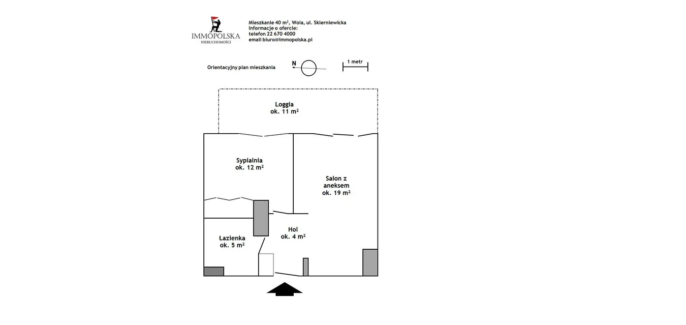 Skierniewicka, 2 pok. z balkonem na ostatnim piętrze 