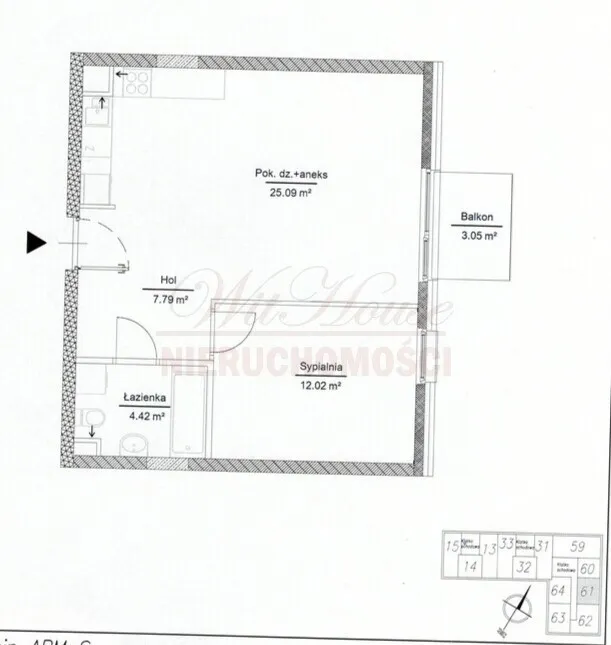 Marysin Wawerski- sprzdaż 2 pokoje 50,73 m2 