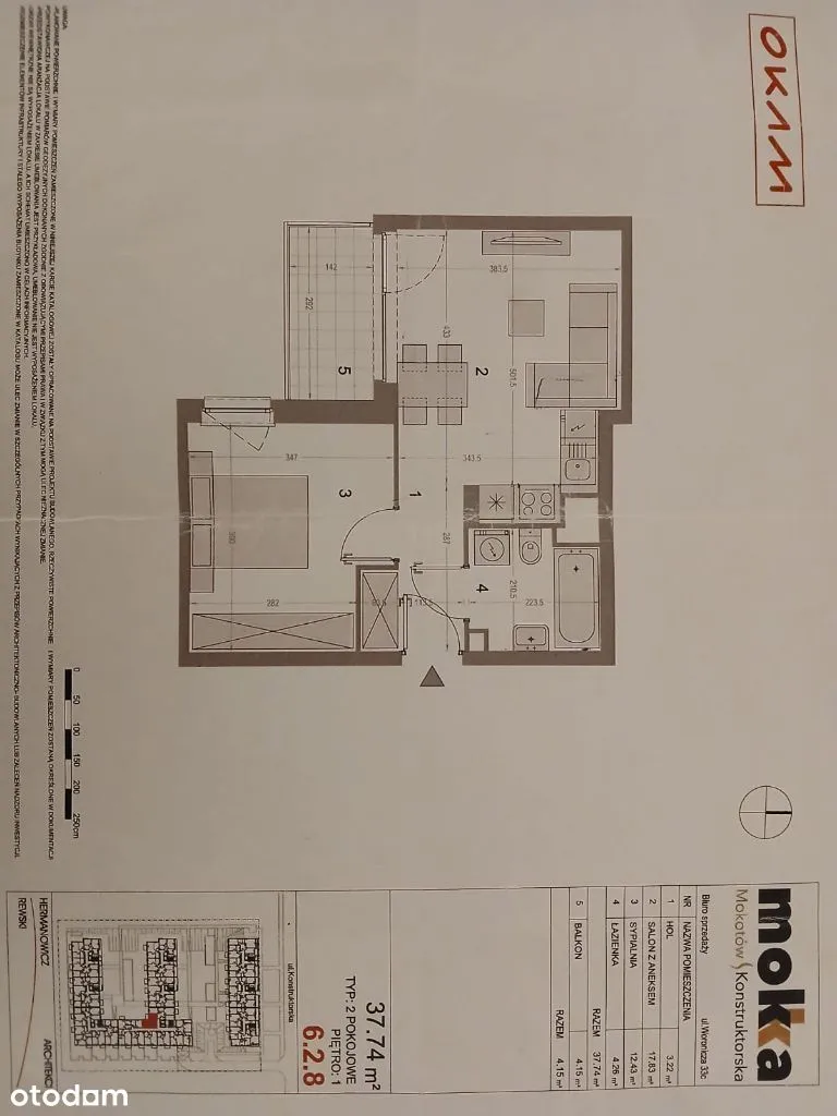 Bezpośrednio mieszkanie 38m2 Konstruktorska 7