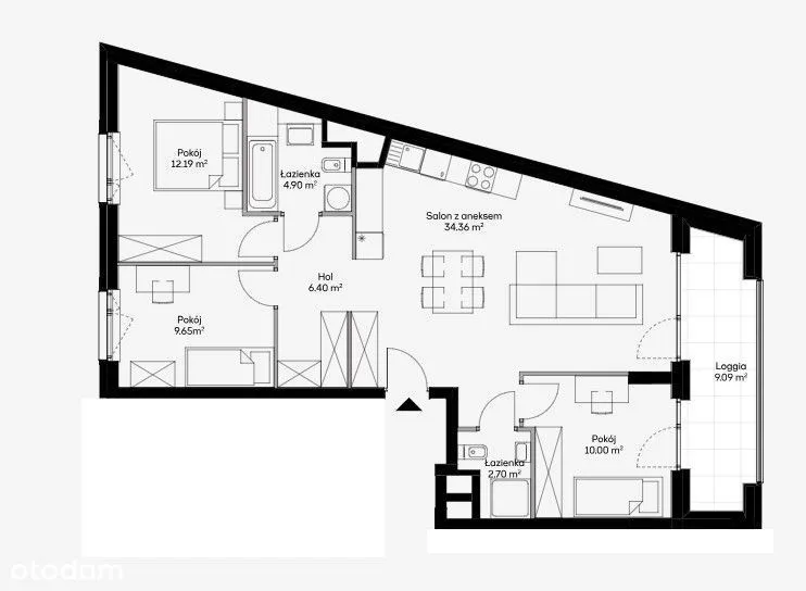 Komfortowe mieszkanie – 4 pokoje + loggia