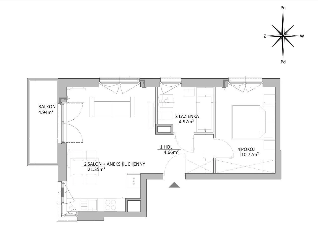 Do wynajęcia 43m2 ul.Kłobucka/Ursynów/Warszawa