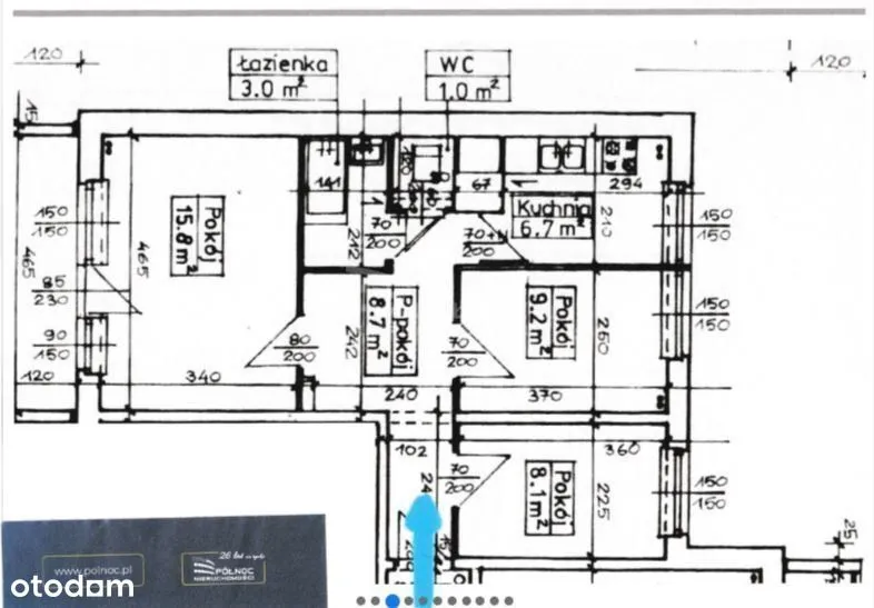 3pokojowe mieszkanie, 53 m², duży balkon – Mokotów