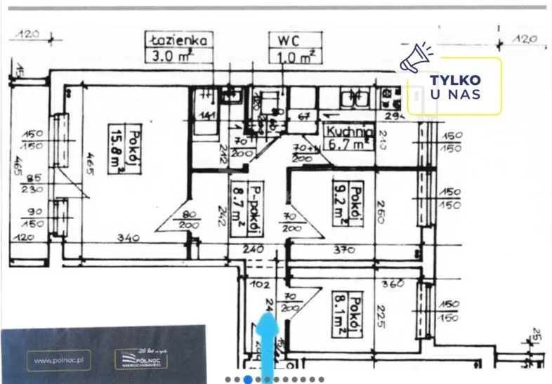 3pokojowe mieszkanie, 53 m², duży balkon – Mokotów 