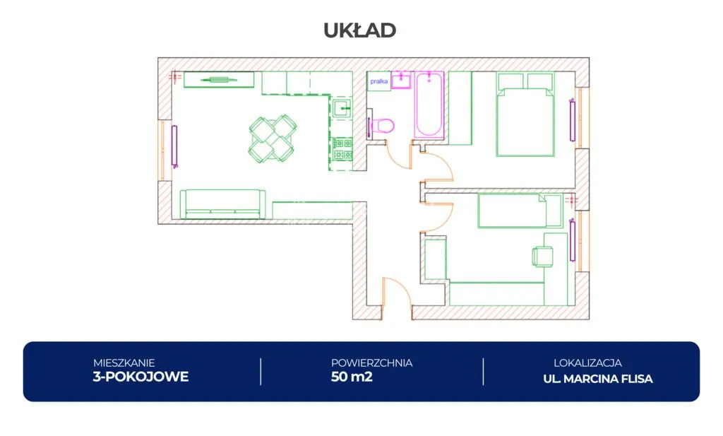 50 m² po generalnym remoncie – Flisa 9 