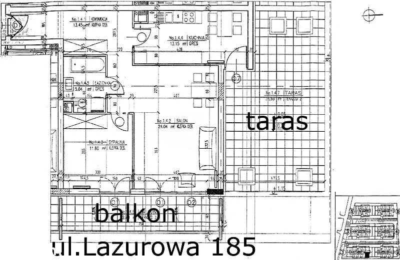 Lazurowa Dolina 70m2 2pok osob.kuch+taras+balkon