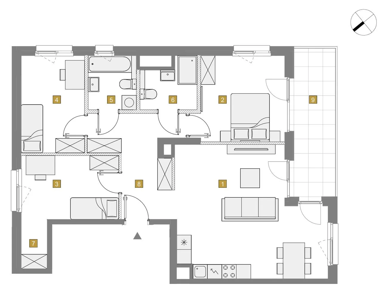 Trzystronny i nasłoneczniony Apartament 87m2 - w sercu Mokotowa