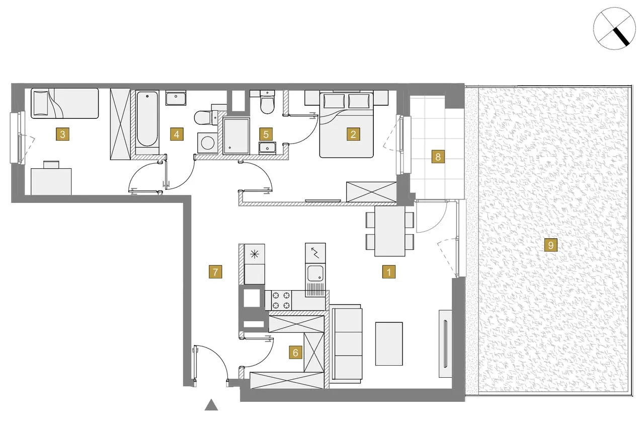 3 pokojowy apartament z ogródkiem 73m2 / Wysoki standard wykończenia