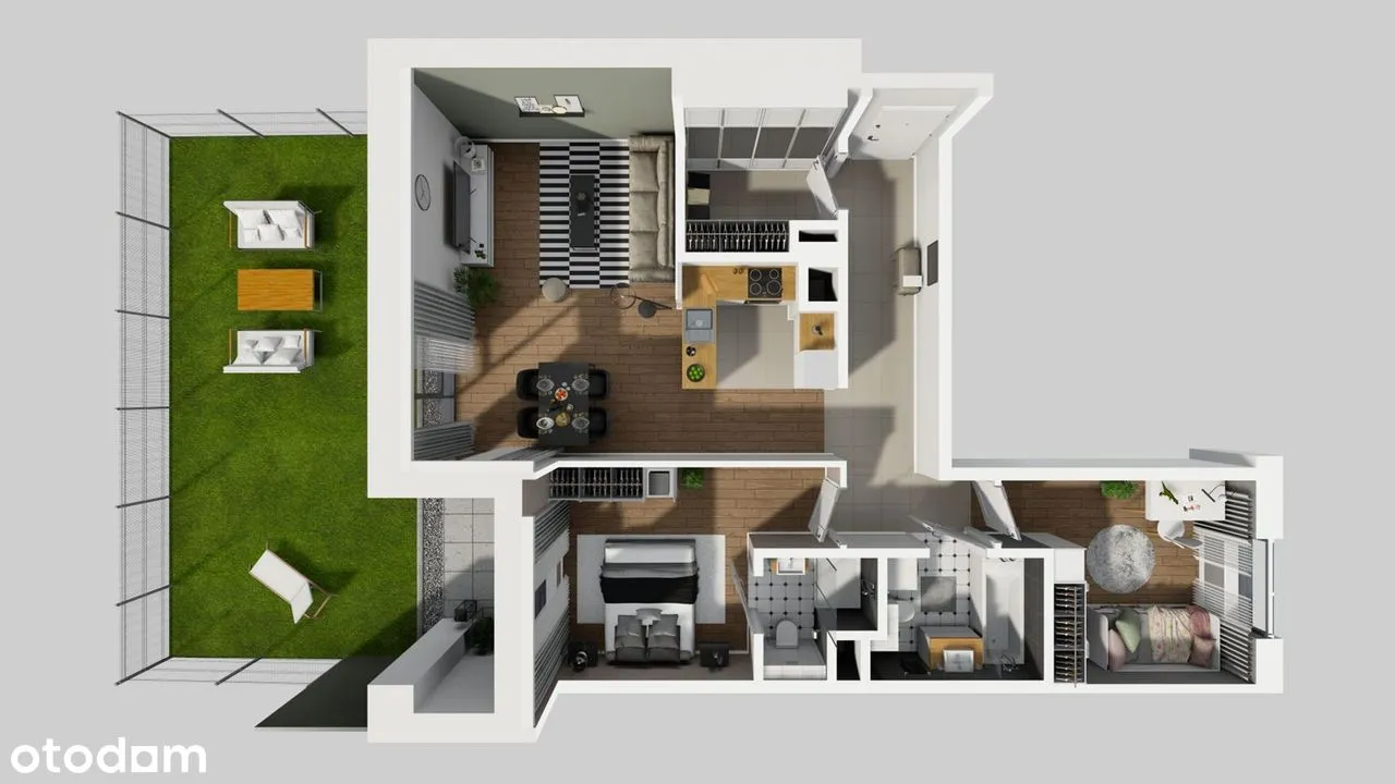 3 pokojowy apartament z ogródkiem 73m2 / Wysoki standard wykończenia