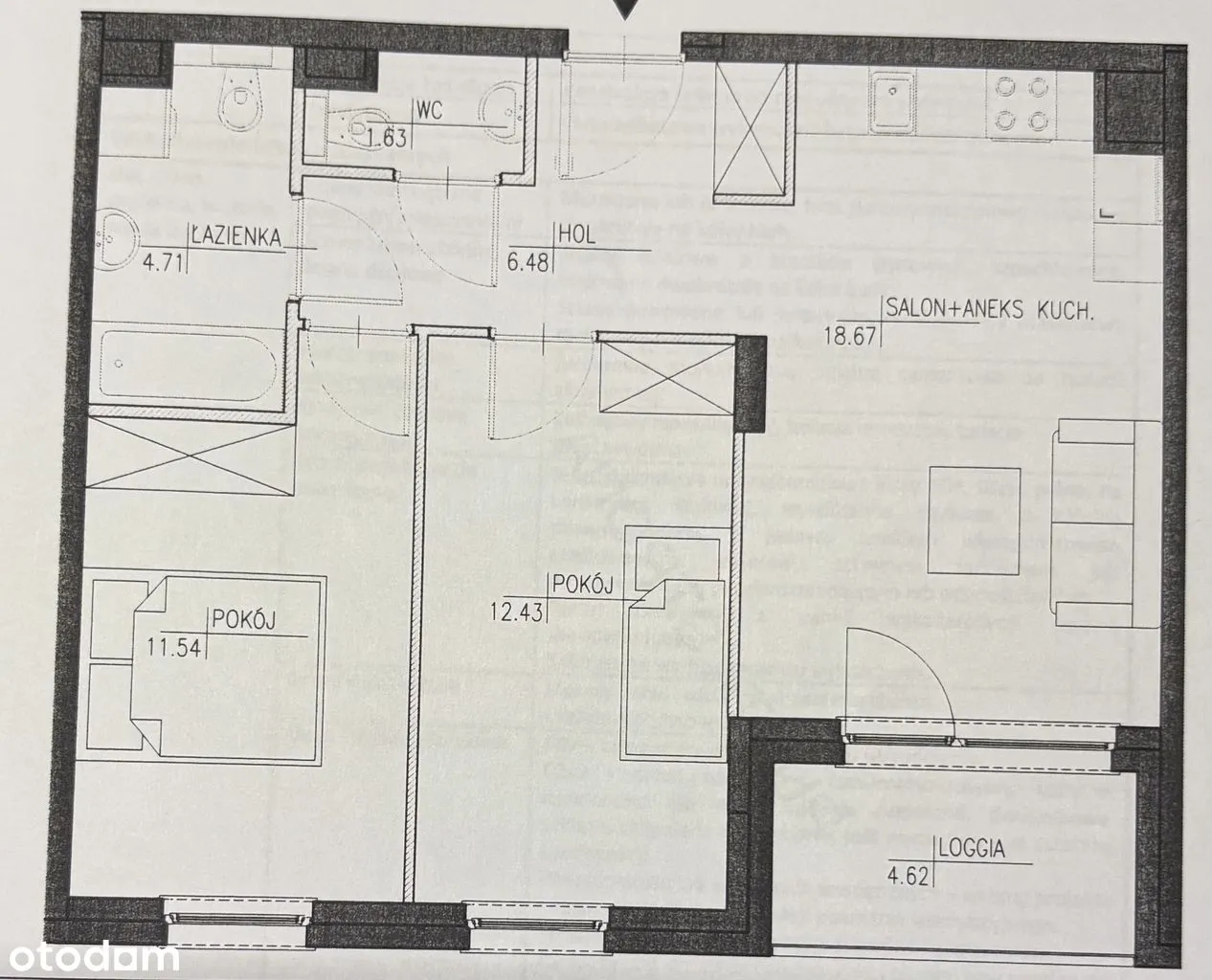 Mieszkanie 57,22 m², wysoki standard,klimatyzacja,2 miejsca postojowe.