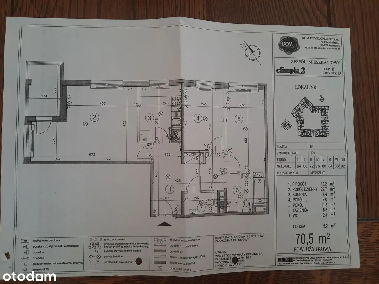 Trzypokojowe mieszkanie Alternatywy 6 na Ursynowie 71m2 Loggia