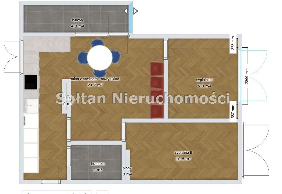 Belwederska, 3 ustawne pokoje, duży balkon 