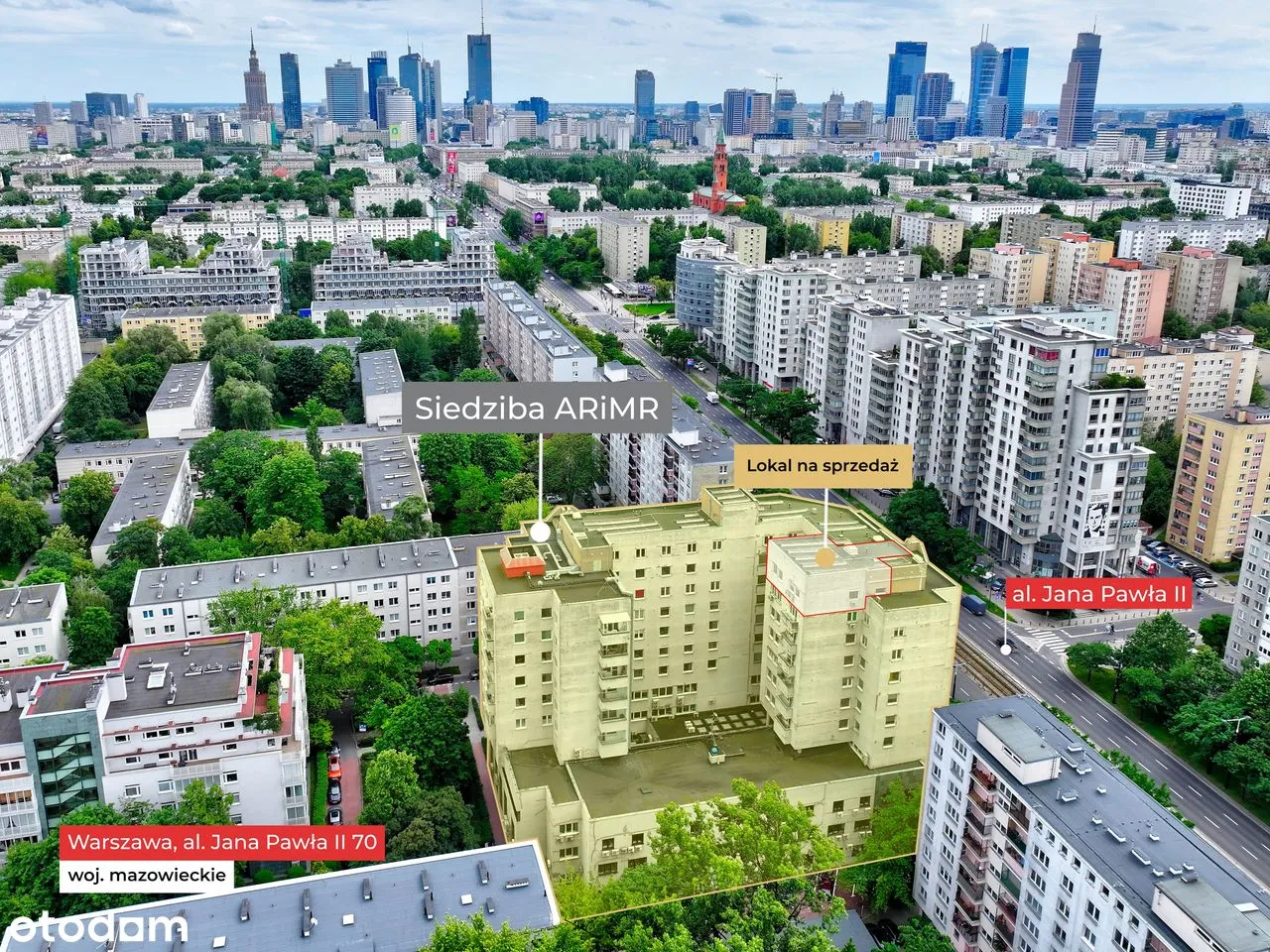 Lokal użytkowy na sprzedaż 110,3m2 Al. Jana Pawła II 70 ewent.  mieszk